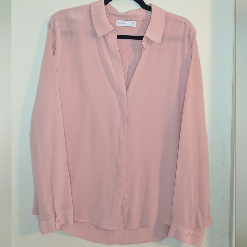 Grana pink silk shirt Size XL